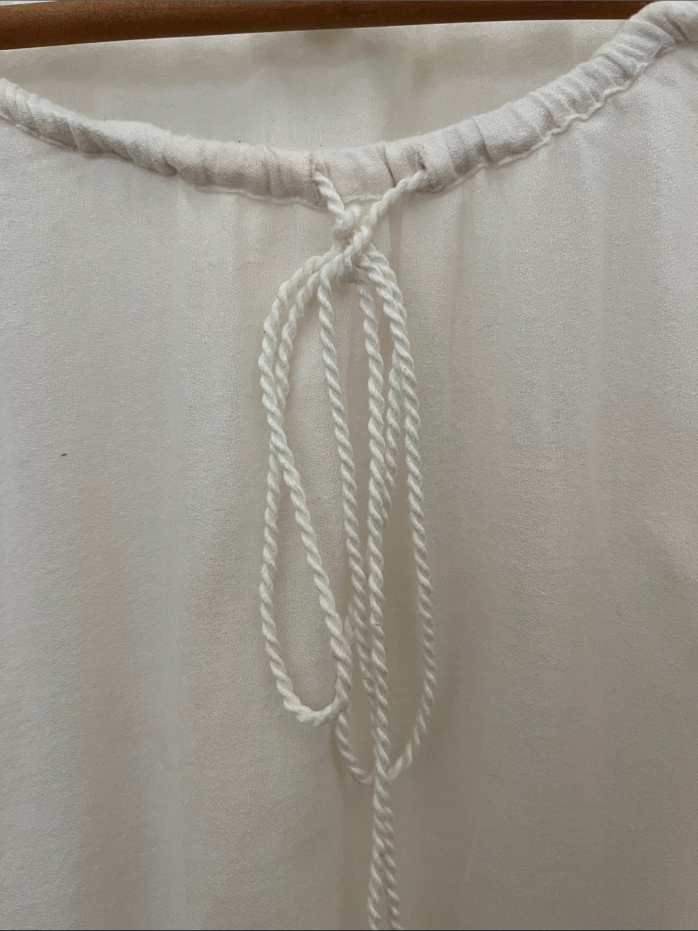 Boho Lace-Trim Peasant Top - Cream - Picture 4 of 5